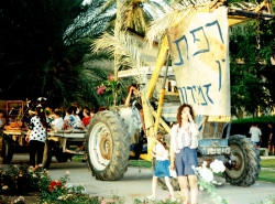 עגלת ענף הרפת שבועות 1995. התמונה מהארכיון